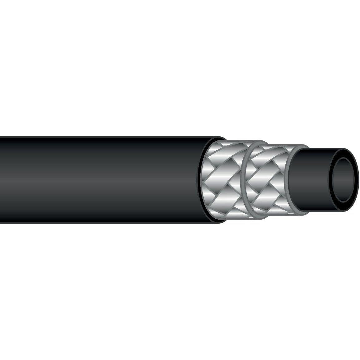 HIGH PRESSURE HOSE, BLACK, 2 WIRE, WRAPPED COVER, 300 BAR, PER METRE