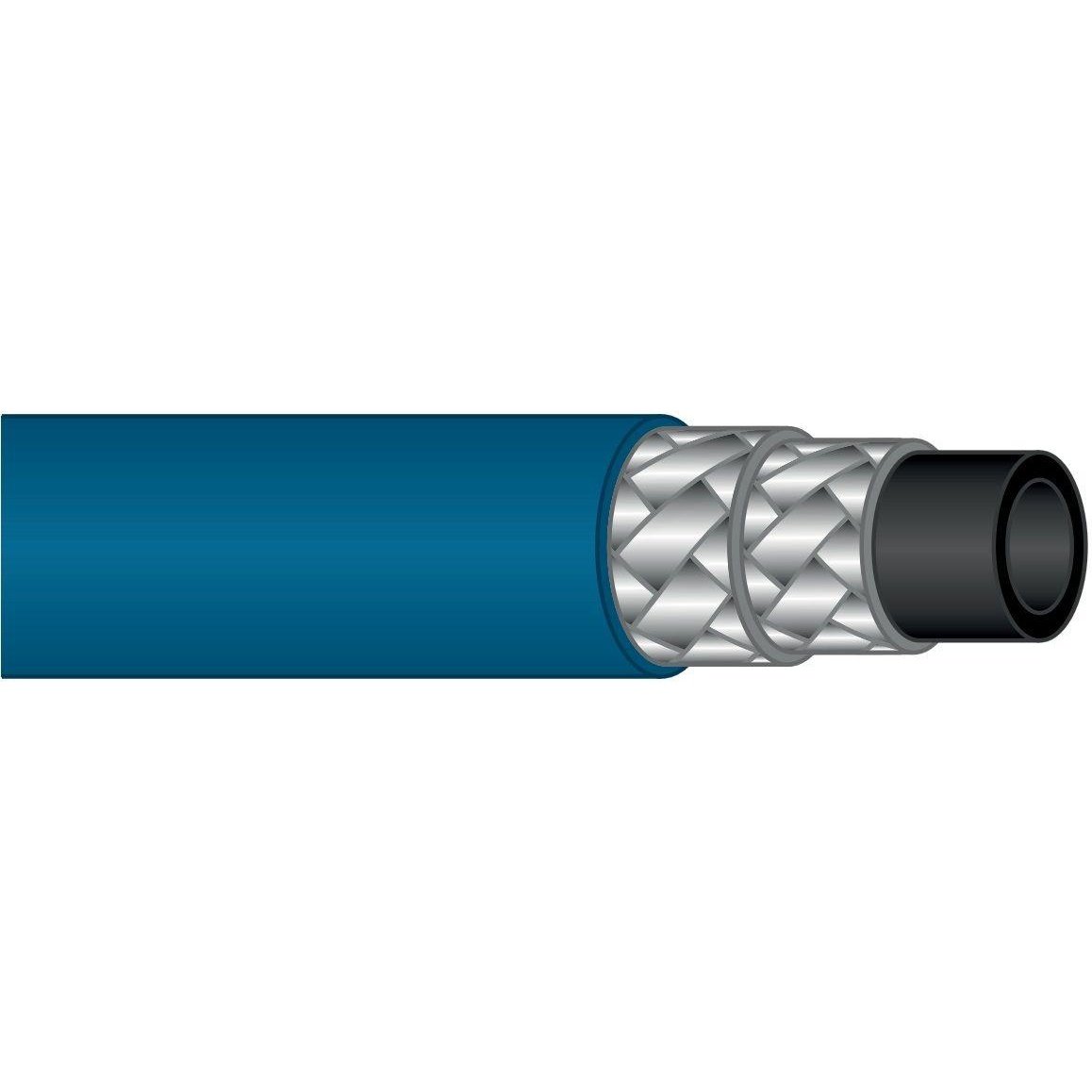 HIGH PRESSURE HOSE, BLUE, 2 WIRE, SMOOTH COVER, 400 BAR, PER METRE