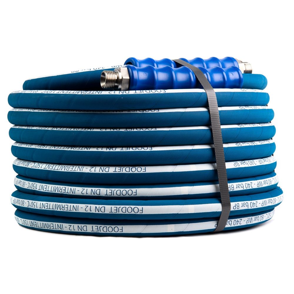 LOW PRESSURE HOSE, BLUE, FOODJET FOOD HOSE, 80 BAR