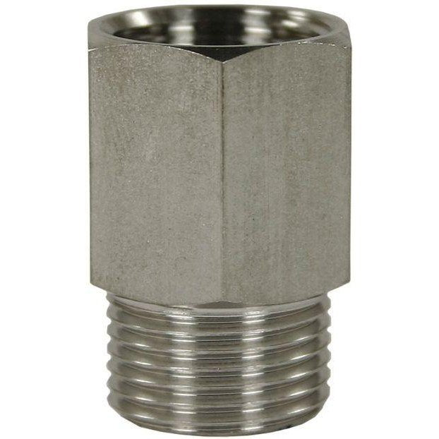 FEMALE TO MALE STAINLESS STEEL EXTENSION NIPPLE ADAPTOR, please select size required.