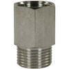 FEMALE TO MALE STAINLESS STEEL EXTENSION NIPPLE ADAPTOR, please select size required.