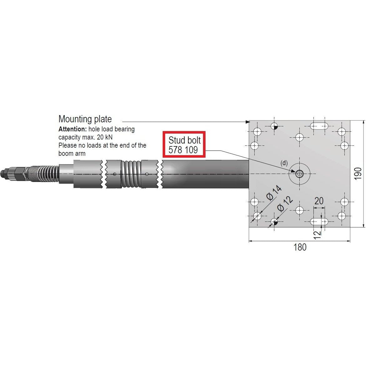 CAR WASH BOOM STUD BOLT / GRUB SCREW