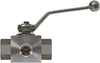 BALL VALVE, 3 WAY + LEVER HANDLE 3/8