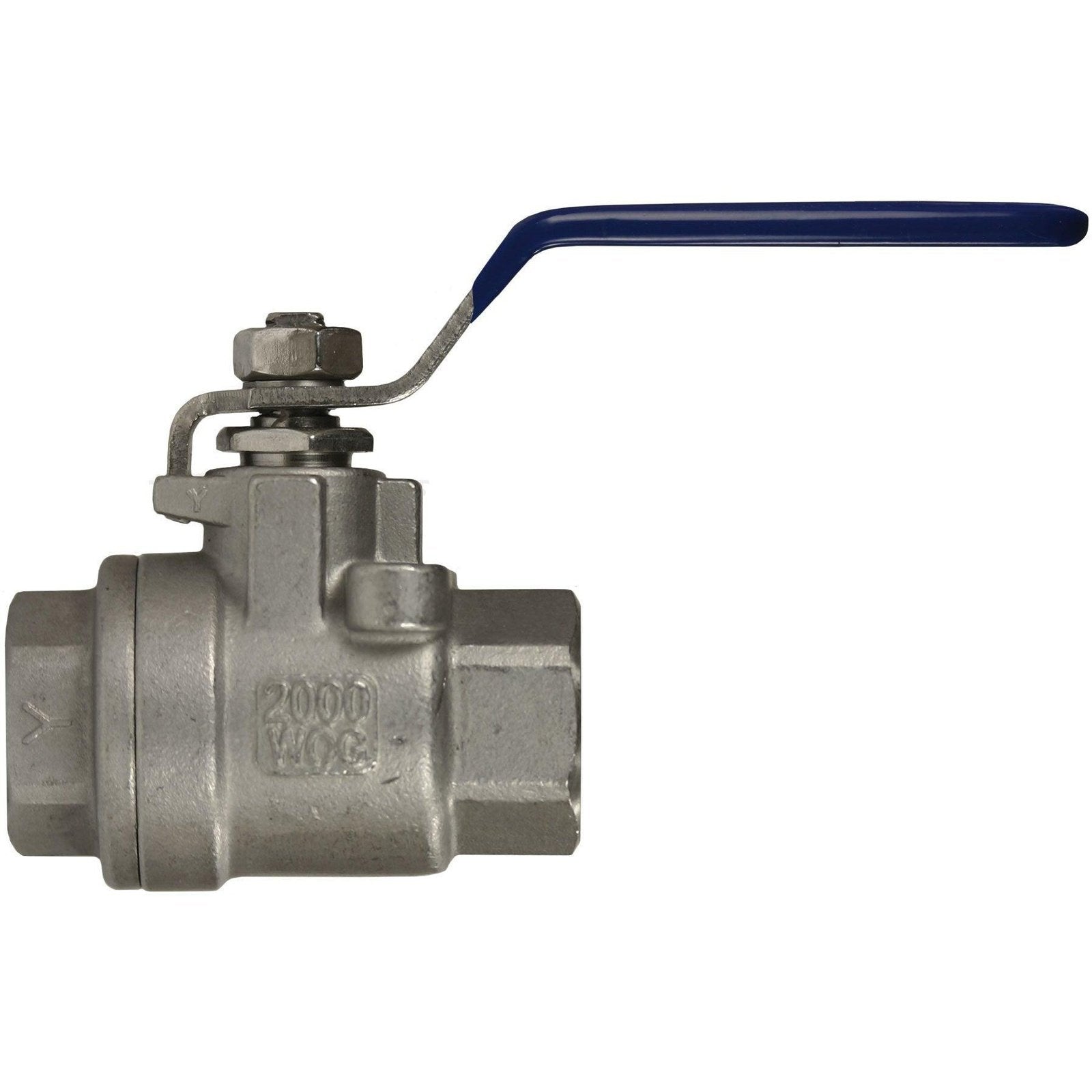 BALL VALVE + HANDLE 3/4"F x 3/4"F NICKEL PLATED BRASS