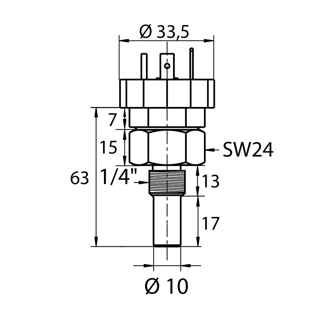 THERMAL RELIEF VALVE 63°C 1/4"M