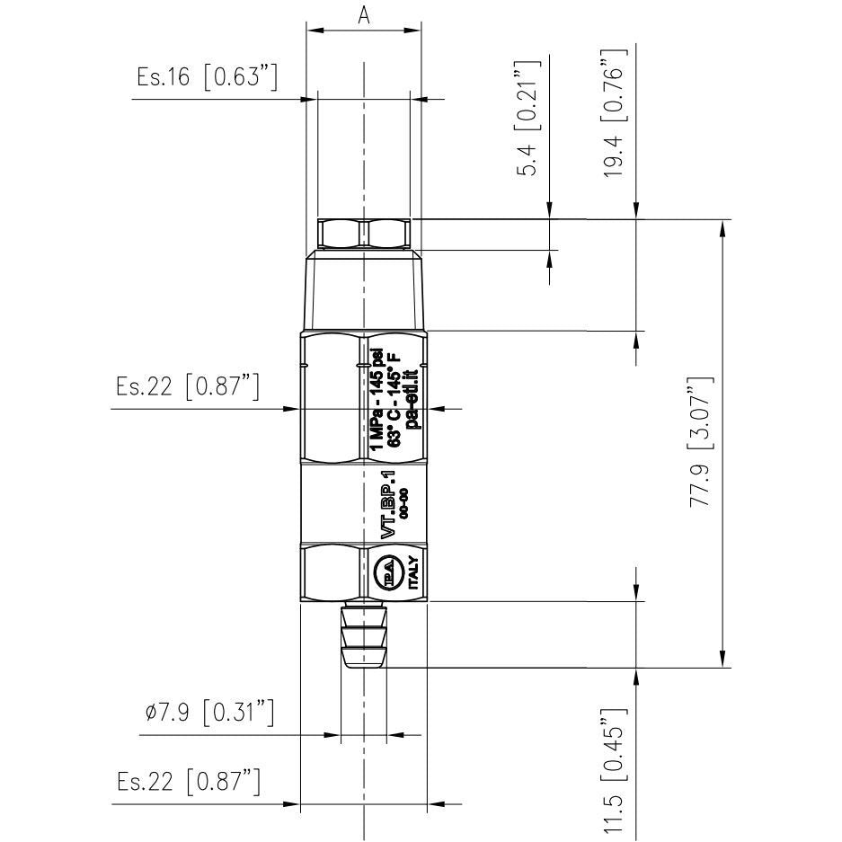 THERMAL RELIEF VALVE 1/2"M 63C