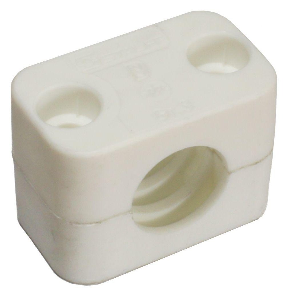 PIPE CLAMP 15mm (PAIR) WHITE