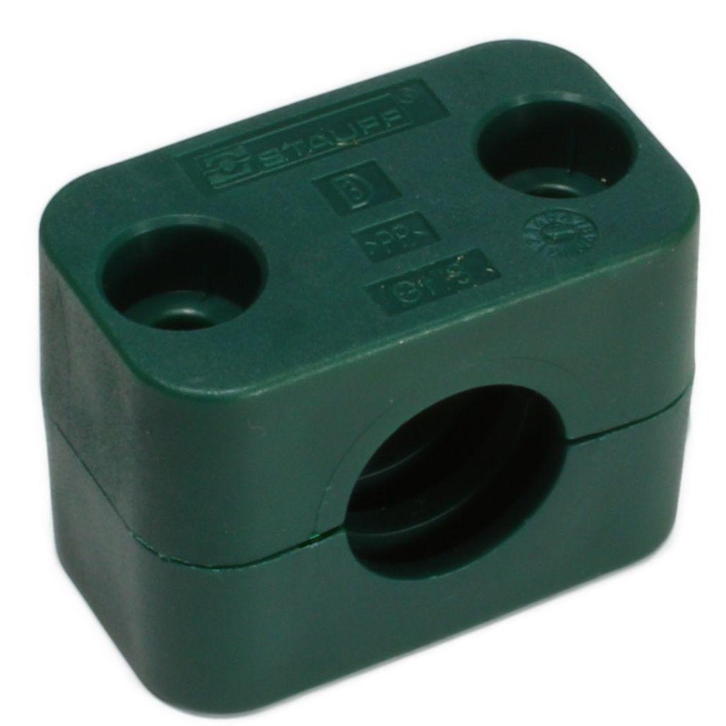 PIPE CLAMP 12mm (PAIR) GREEN