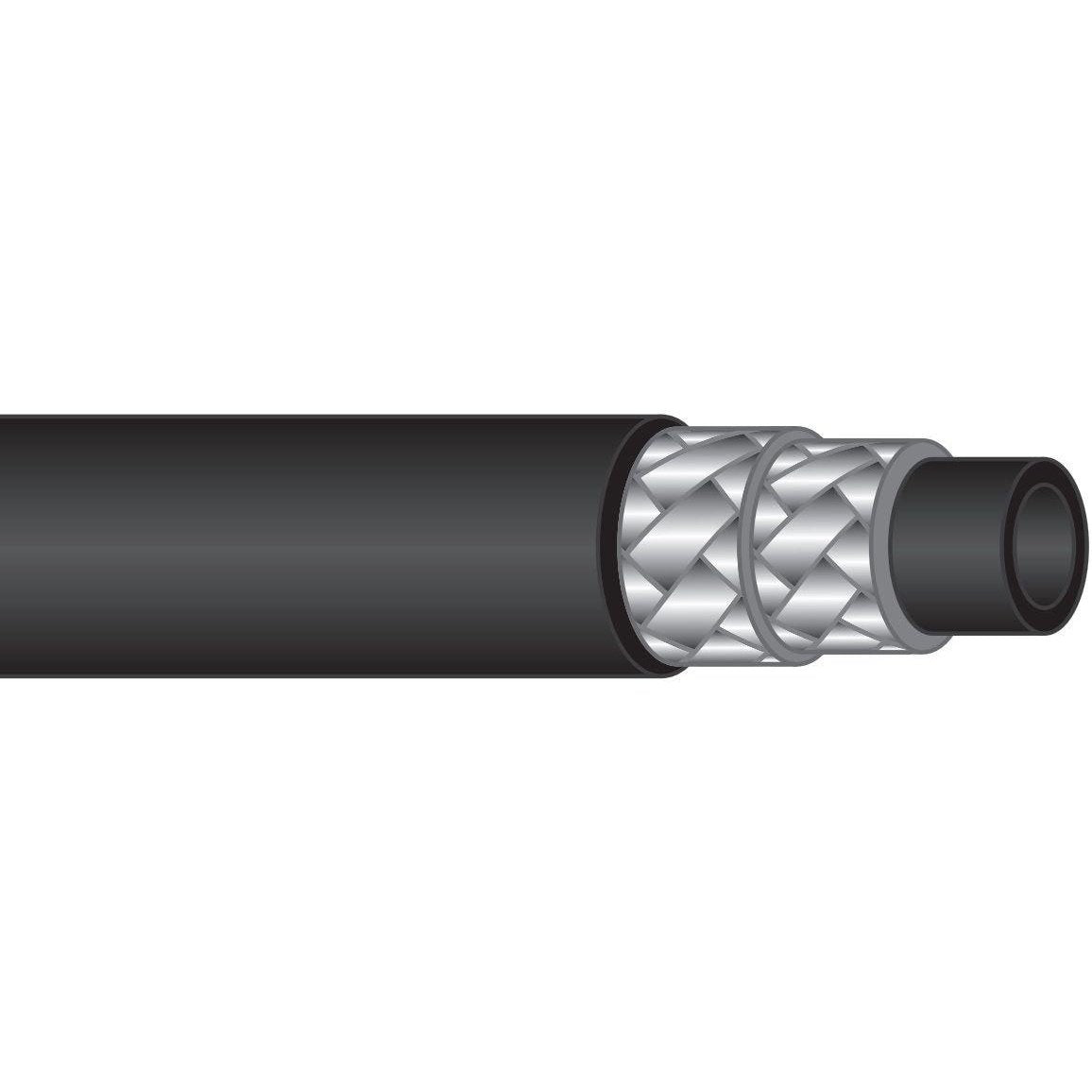 HIGH PRESSURE HOSE, BLACK, 2 WIRE, THICK WRAPPED COVER, 330 BAR, PER METRE