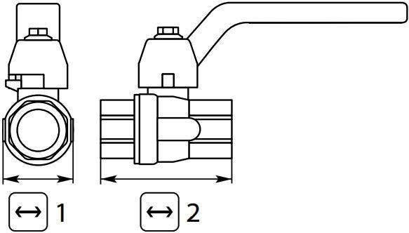 BALL VALVE + HANDLE 3/8"F x 3/8"F NICKEL PLATED BRASS