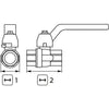 BALL VALVE + HANDLE 1/4