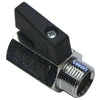 MINI BALL VALVE + BLACK HANDLE 1/4