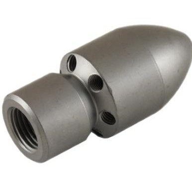 SEWER NOZZLE, CYLINDER STYLE, 1/4" FEMALE WITH 6 REAR & 1 FRONT JET (body only)