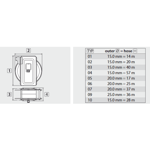 ST 30. STAINLESS STEEL AUTOMATIC HOSE REEL