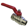 BALL VALVE + RED HANDLE 3/8