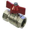 BALL VALVE + RED HANDLE 3/8