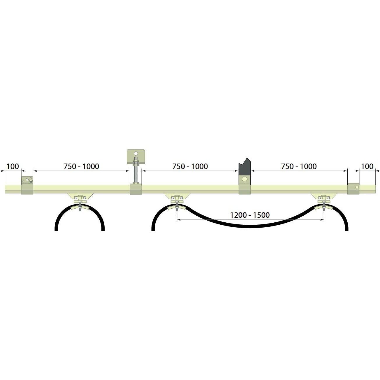 HOSE GUIDE U-RAIL ATTACHMENT TROLLEY