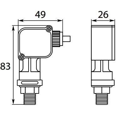 PR5 PRESSURE SWITCH 1/4"M BLACK 40 BAR