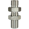 MALE TO MALE STAINLESS STEEL BULKHEAD FITTING AND LOCKNUT-1/4