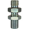 MALE TO MALE ZINC PLATED STEEL BULKHEAD FITTING AND LOCKNUT-1/4